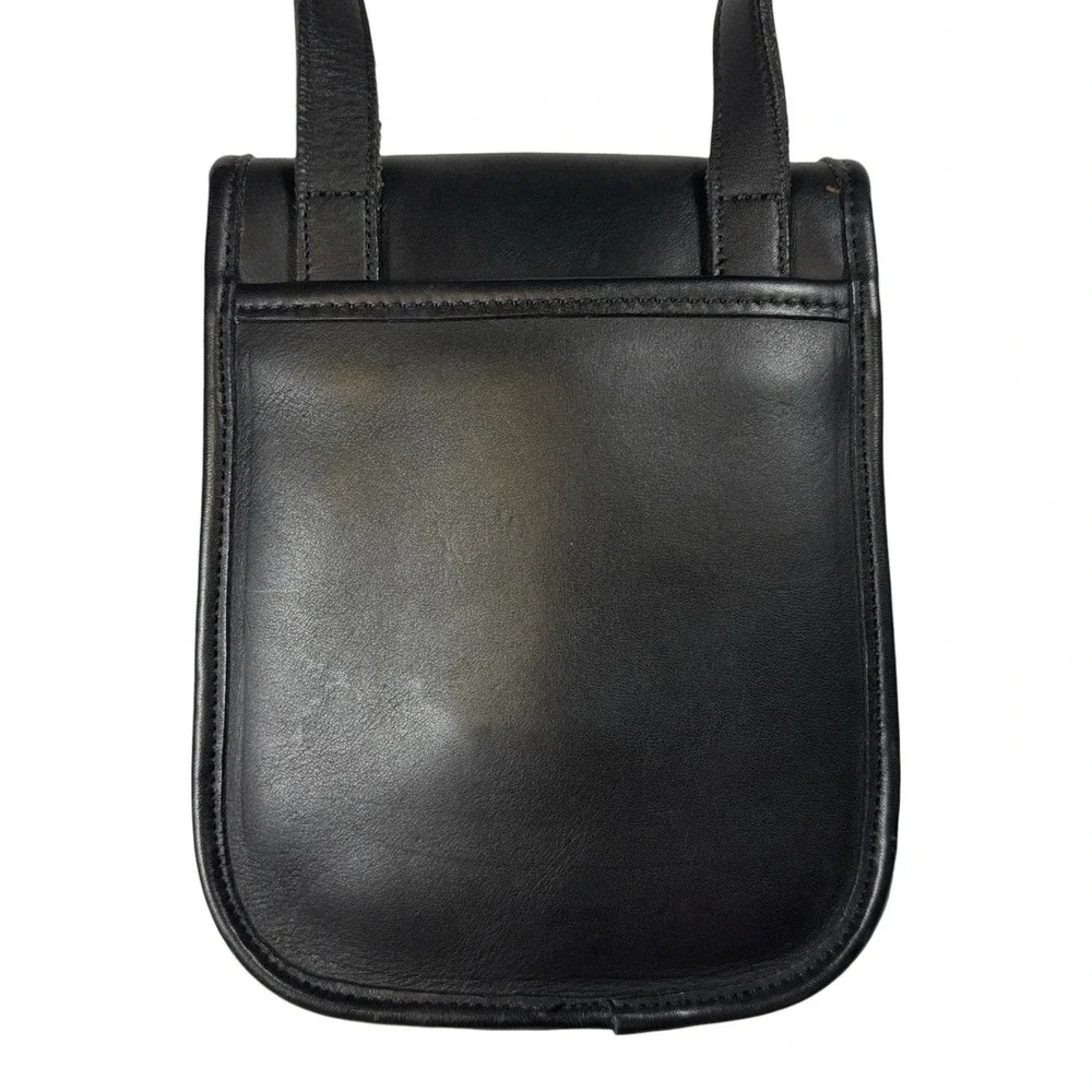 Coach Sidepack Scooter Crossbody Bag Black Turnlock Pouch Leather Vintage # 9978